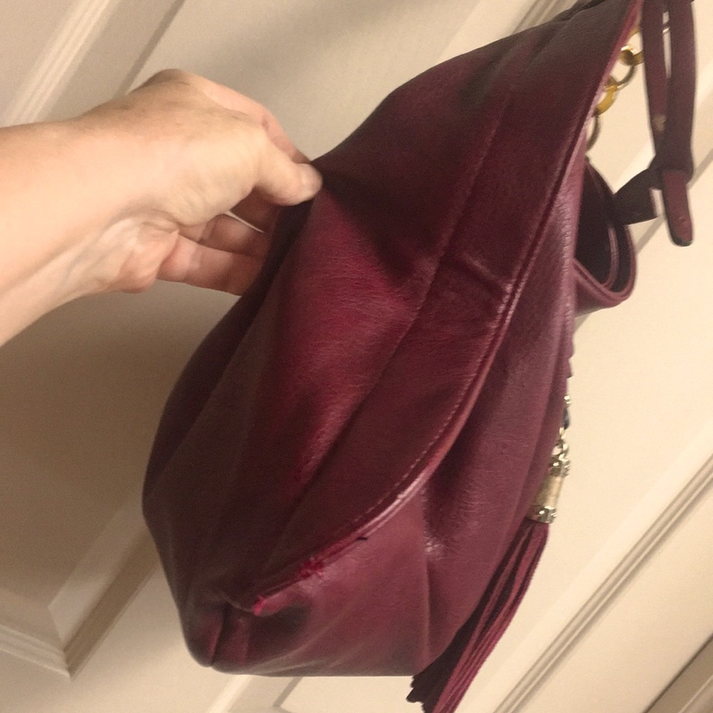 Elegant Burgundy Wine Leather Cross Body/ Shoulder Bag - Picture 8 of 13